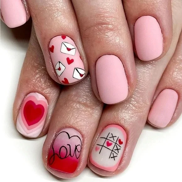 Makeup 24 Piece Matte Pink Xo Nail Set New Poshmark